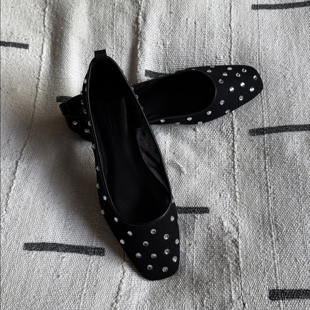 BRAND NEW 🖤 Open Edit black mesh crystal ballet flats 🖤 Sz 7 - Picture 4 of 6